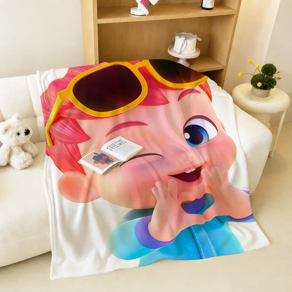 Cute Cartoon Kid Blanket Warm Soft Plush Blankets Sofa Living Room Nap Home Bedroom Travel Gift B-B-BBebefinnS Flannel Pet Hogar