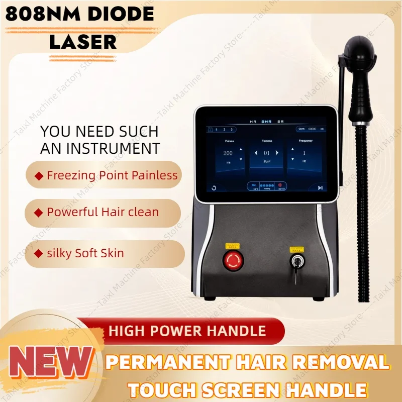

Portable 808 3wave Diode Laser Permanent Hair Remove Fast Depilation Painfree Follicle Penetration Skin Rejuvenation Device.