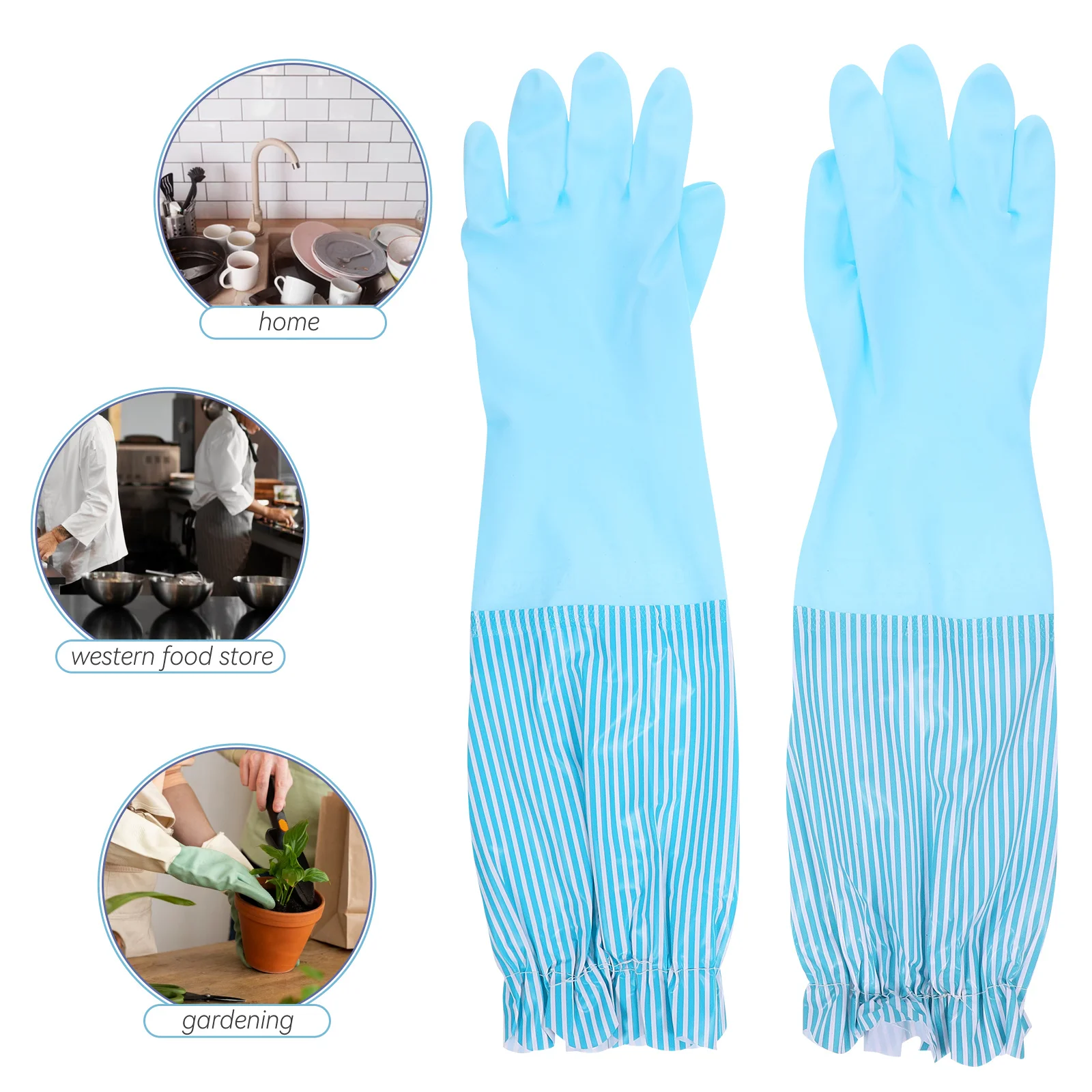 

1Pair Warm Fleece Lined Dish Washing Gloves Reusable Kitchen Cleaning Gloves for Household Laundry Gardening Heavy Duty