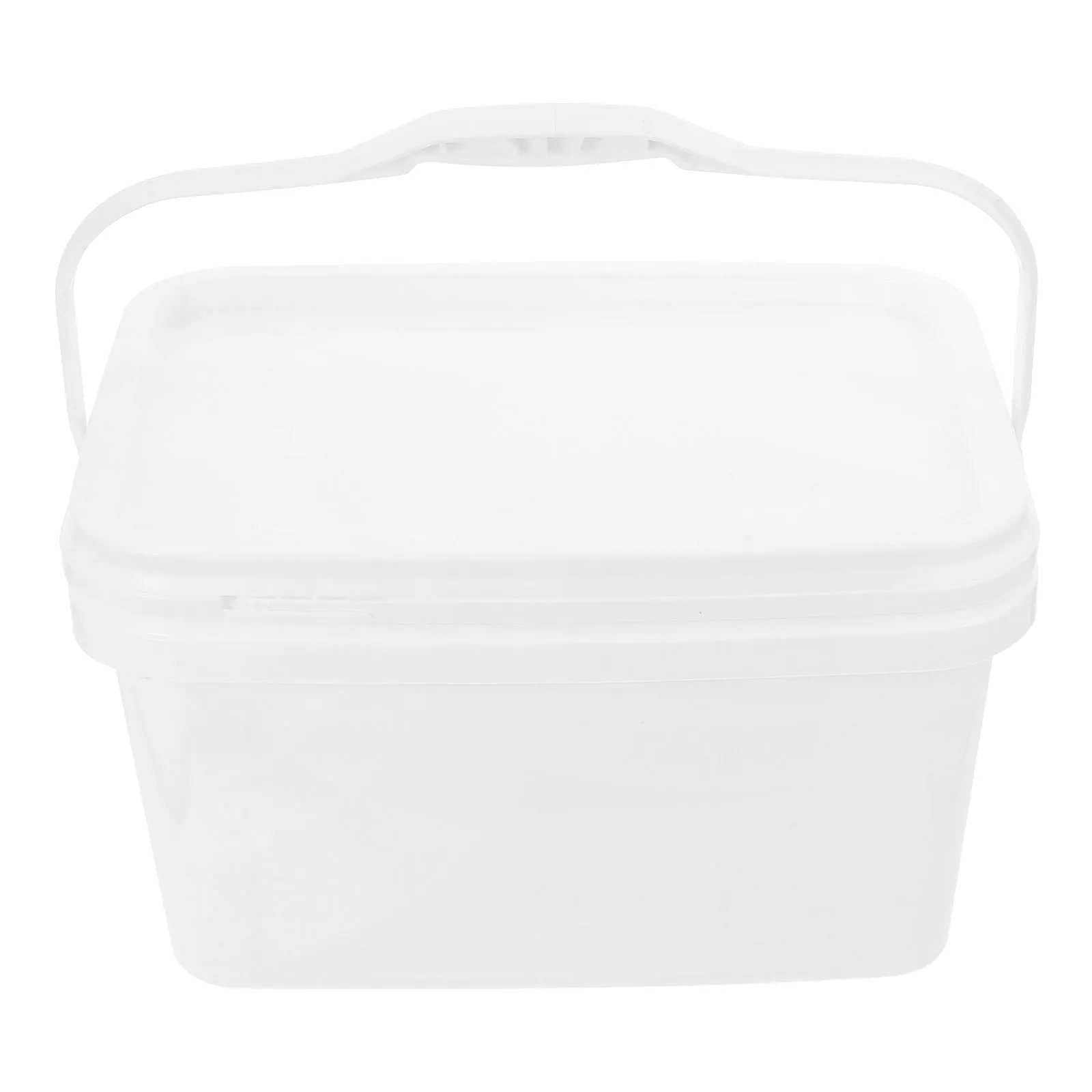 

White 0.8 Gallon PP Paint 3L Rectangular Hand-held Wide-mouth Container with Lid for Pigment Coating Storage Reusable