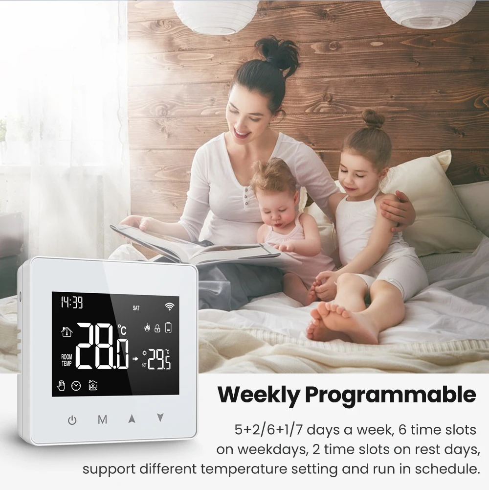 AVATTO Tuya WiFi/ZigBee Smart Thermostat, low Power แบตเตอรี่หม้อต้มแก๊สน้ําอุณหภูมิ Controller สําหรับ Alexa Google Home Alice