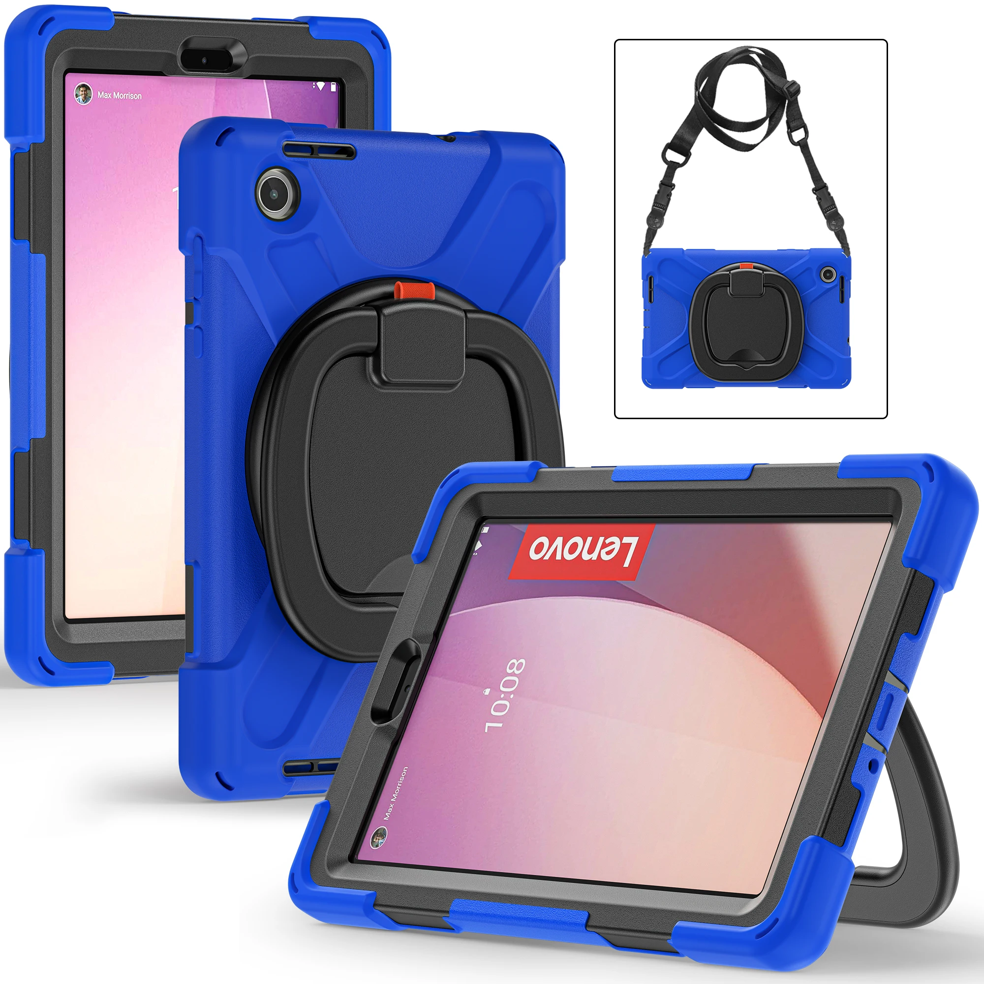 

Универсальный детский чехол-подставка для Lenovo Tab M8 4-го поколения 2024 2023, модель TB300FU TB300XU TB301FU TB301XU, вращающийся сверхпрочный чехол