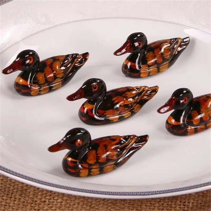 103A 10 Pieces Duck Shaped Resin Chopstick Rests Spoon Holder Fork Holder