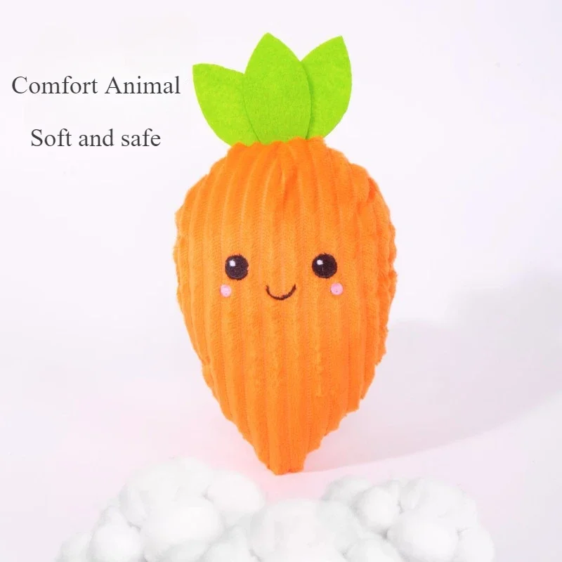 Pet Plush Carrot Shaped Sound Making Dog Bite Resistant Fun Playing Cat Soothing Joke Toy