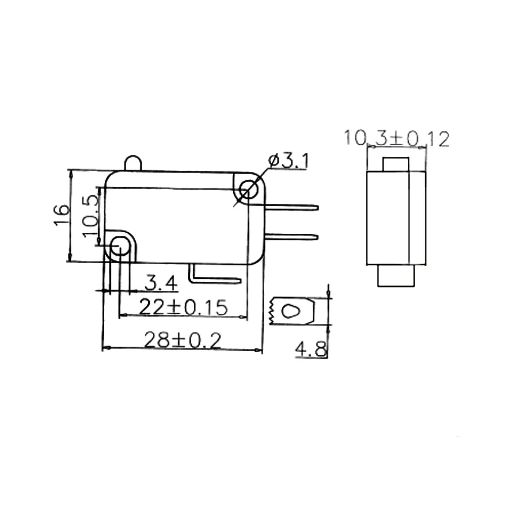 Confezione da 2 KW3A-25 125V/250V senza microinterruttori a 2 Pin normalmente aperti microinterruttori 25A grande corrente