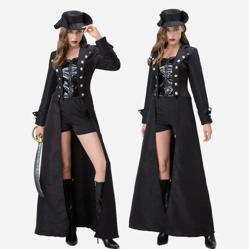 Manteau Vintage d'halloween médiéval pour femmes, Costume de spectacle fendu, nouveau jeu sur scène, ow officiel ethnique Jaet pour femmes