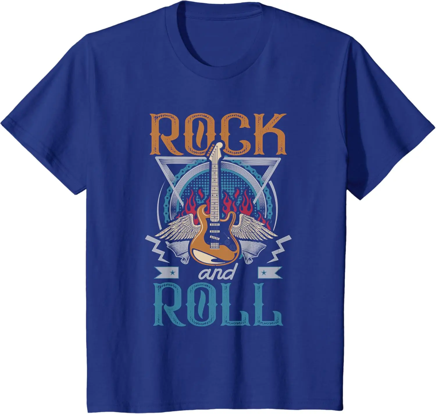 Vintage Retro 80s Rock & Roll Music Guitar Wings T-Shirt