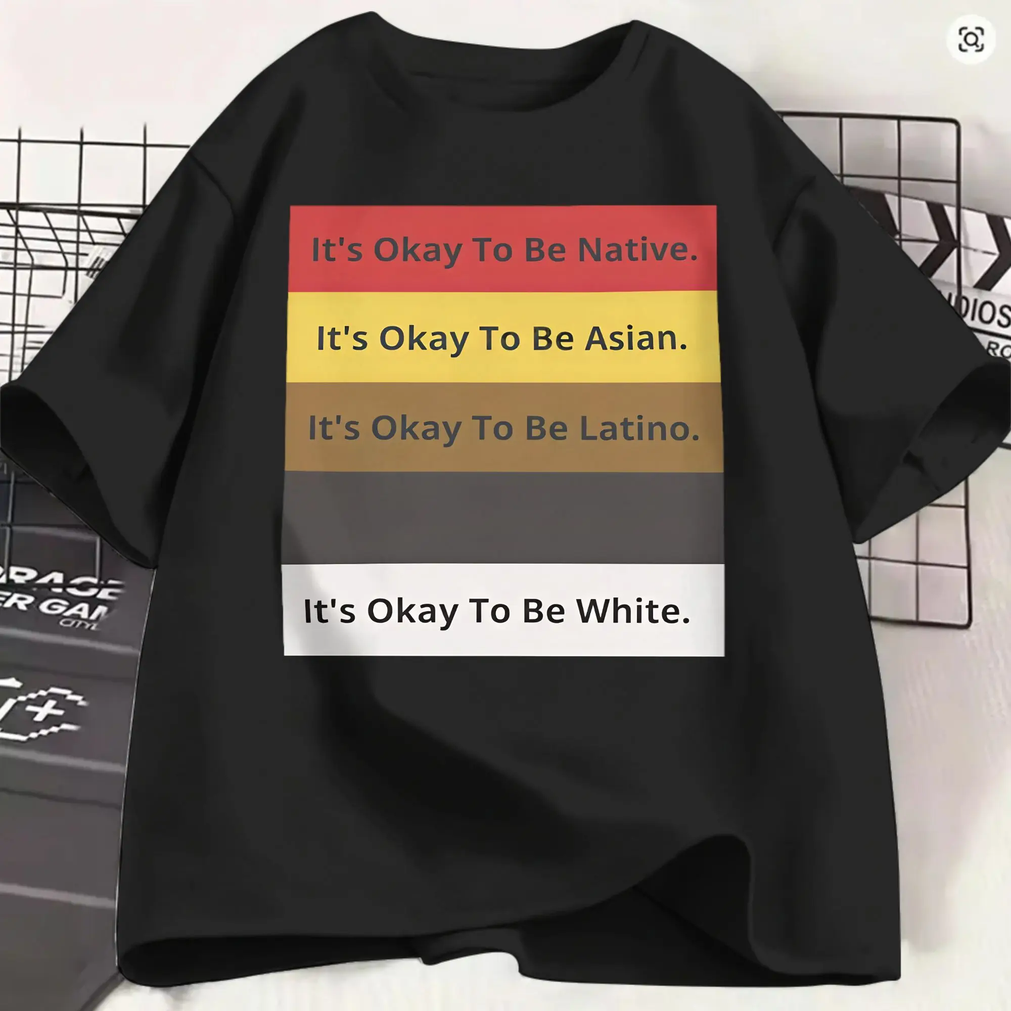 Men's T-Shirt Stop Racism It's Okay To Be Asian Black Arab Normal American Fashion Cotton Tees Short Sleeve  New Arrival