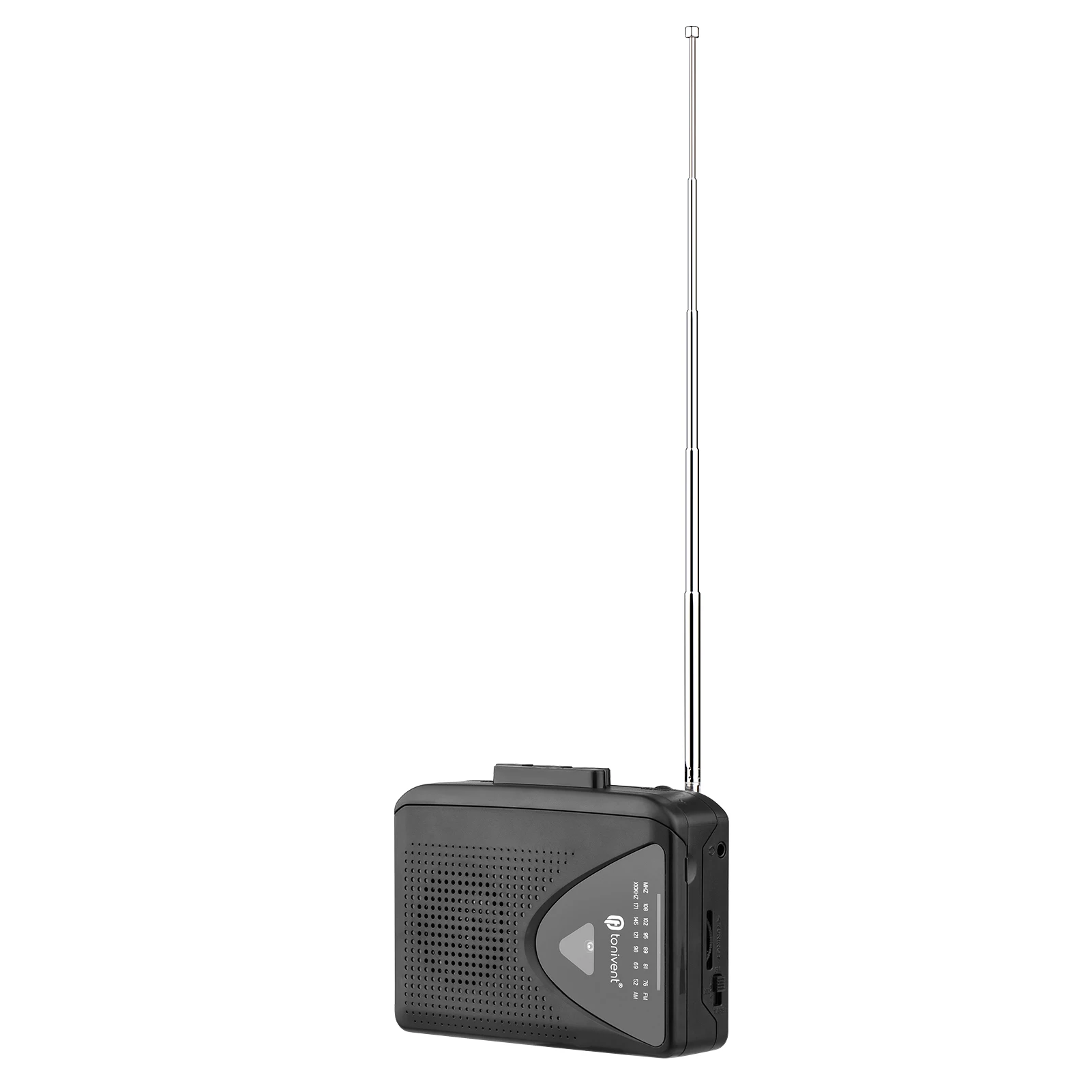 TONIVENT TON009 Portable Cassette Player AM/ FM Radio Auto Stop Mini Stereo Tape Player 3.5mm Earphone Jack Adjustable Volume