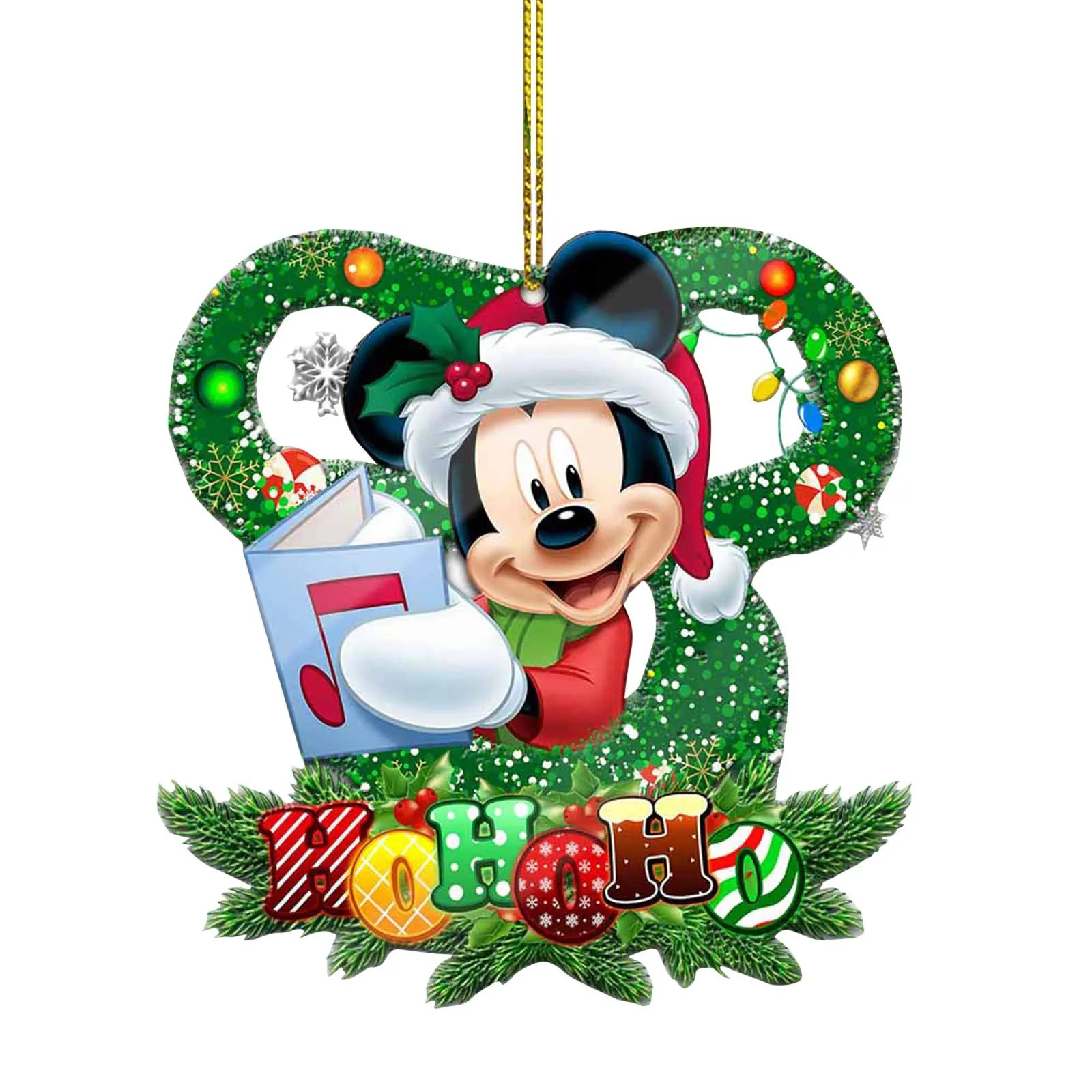 Disney Cartoon Mickey Mouse Minnie Kerstboom Opknoping Acryl Vliegtuig Kerstversiering Kerst Ornament