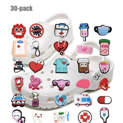 35-pack Medical Shoe Charms Accessories Cute Stethoscope Syringe PVC Clog Decoration Croc Pins Kids Gifts Wholesale Bulk