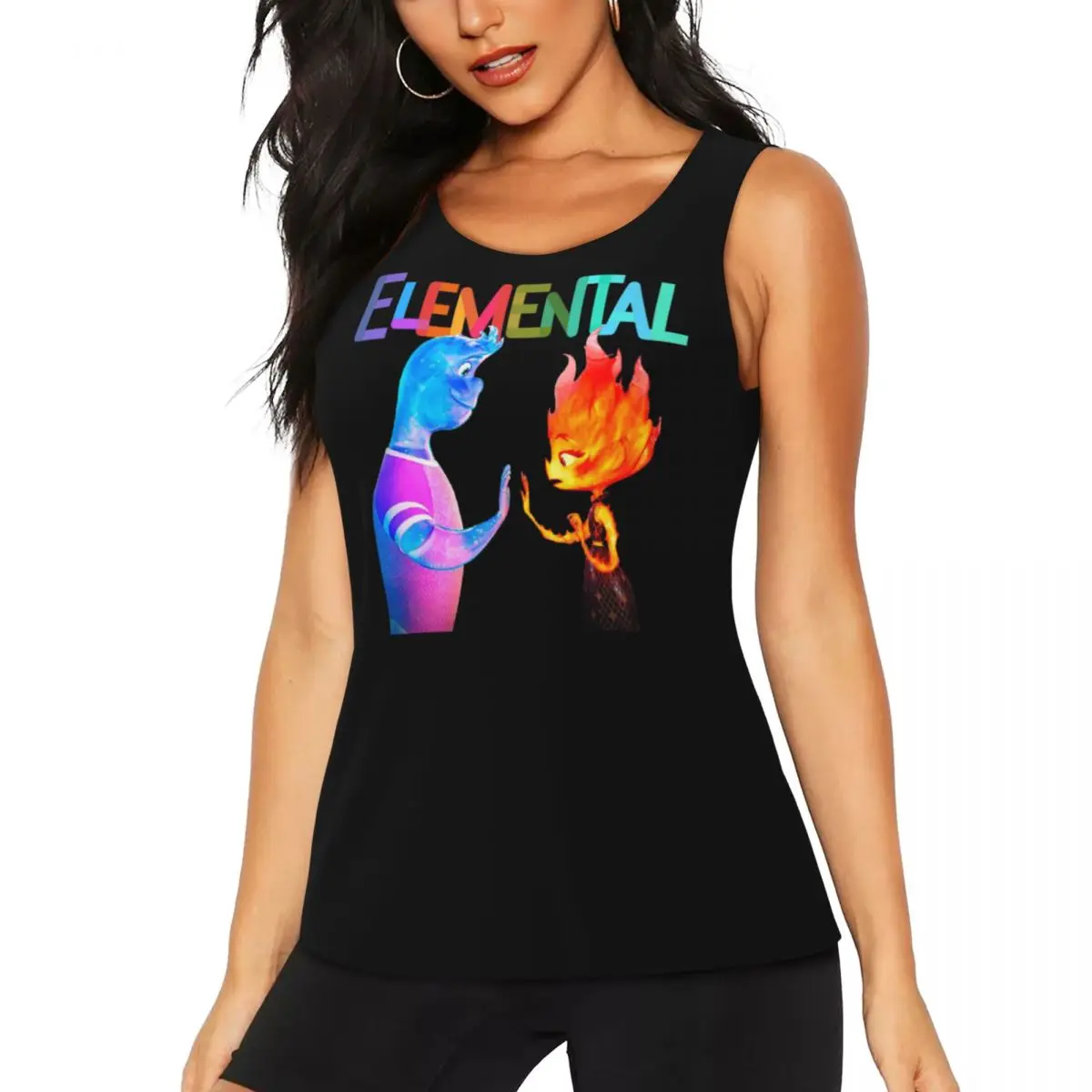 Custom Elemental Animation Theme Yoga Shirts for Women Athletic Workout Running Tank Tops