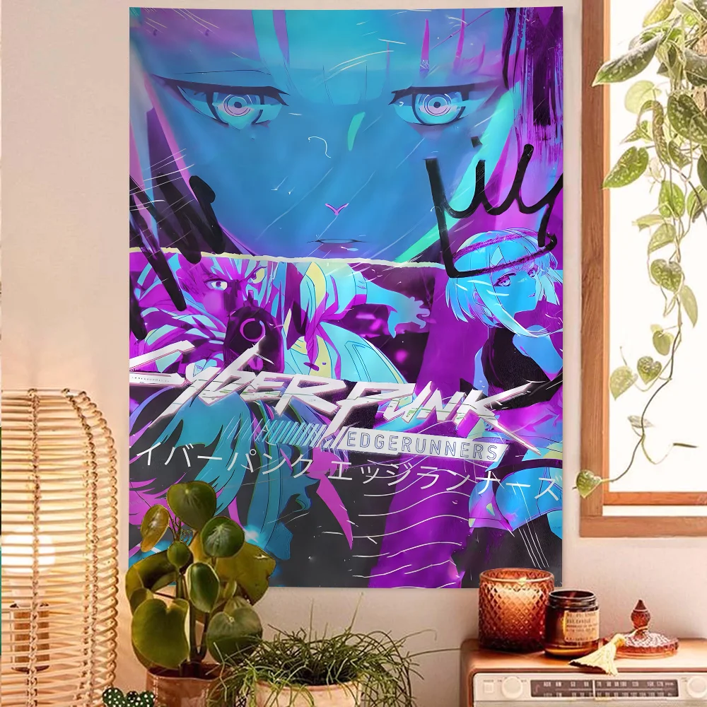 Cyberpunk Edgerunners Hippie Wall Hanging Tapestries For Living Room Home Dorm Decor Art Home Decor