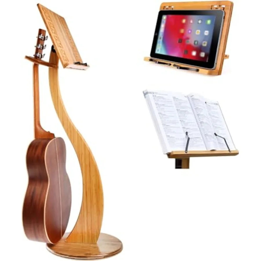 2-in-1 bamboo Sheet Music Stand Tradition Wooden Music Sheet Stand Professional Music Book Holder With Retro Hollow Elegant Pat