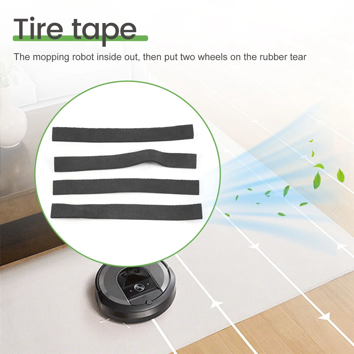 Sostituzione della pelle fetale della pelle della gomma della ruota 4pcs per iRobot braava 320 380 381 380T 390 390T Mint 4200 4205 5200 5200C