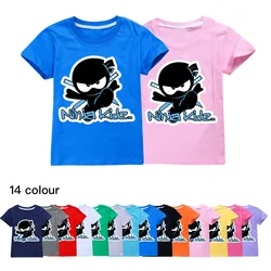 NINJA KIDZ Kids Clothes Summer Girls Casual Cotton Tops Boys Short-sleeved T-shirt Children Clothing 2-16Y