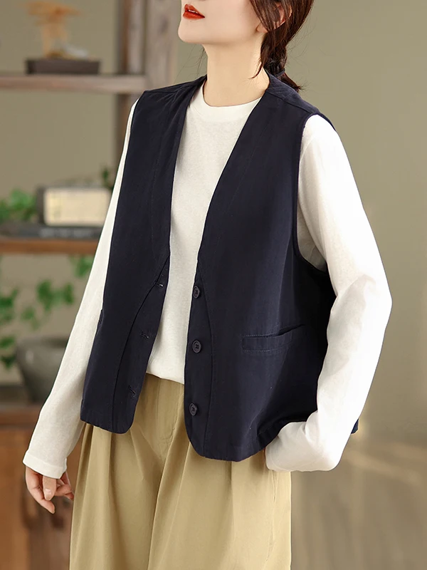 صدرية ملونة من Faionable Jaet مقاس كبير للنساء بزر واحد وطبقات على شكل حرف V متعددة الاستخدامات... #4