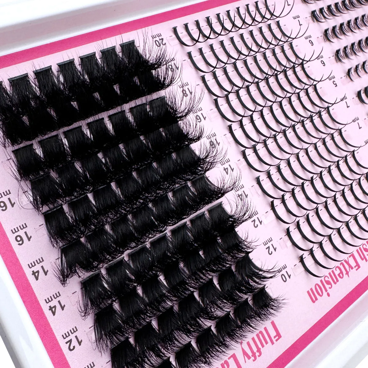 200D-60D 4 IN 1 Lash Clusters Long 6-20mm Lash Spikes Lower Eyelashes Reusable Bottom DIY Spiky Lash Extension Manga Clusters