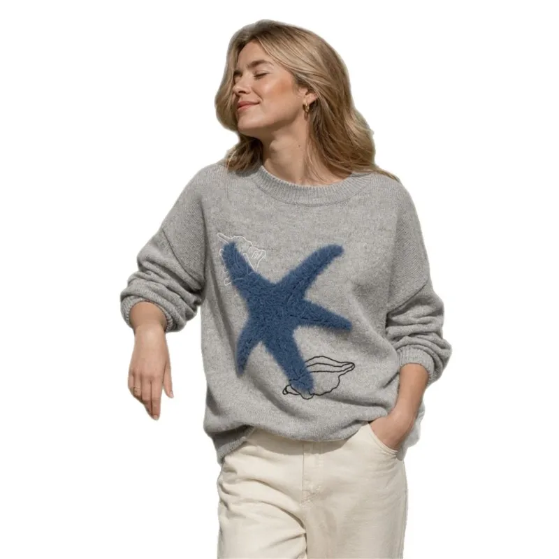 MsChuh Women's Jumper Comfortable All-match Loose Simple Style Sweater Commuting Fresh And Sweet Homewear Daily Printed Contrast 5