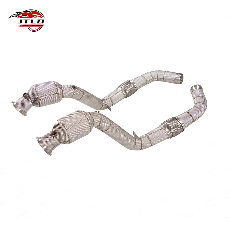 Stainless Steel High Flow Downpipe For Bentley 6.0L W12 Engine - Compatible With Continental Flying Spur Models OEM+ Exhaust Mod