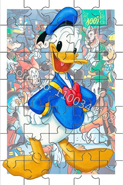 35 Pieces Mickey Mouse Minnie Jigsaw Puzzle Disney Cartoon Donald Duck Daisy Puzzles Educational Game Handmade Toys for Children