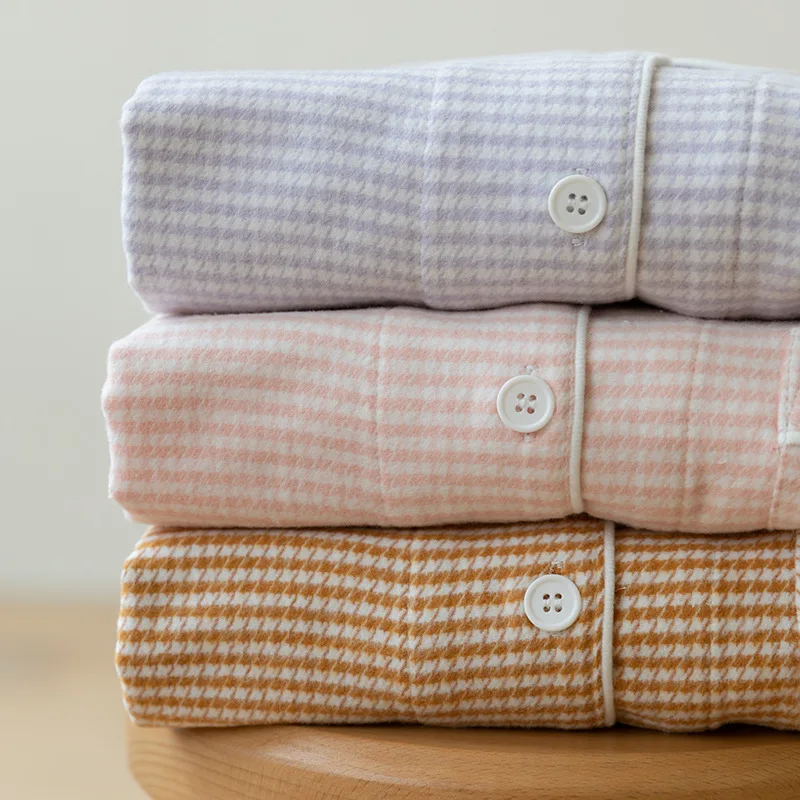 

Пижамы для пар с длинными рукавами из утолщенного хлопкового фланеля, домашняя одежда для мужчин и женщин, большие размеры, подходят для пожилых людей, зимние.