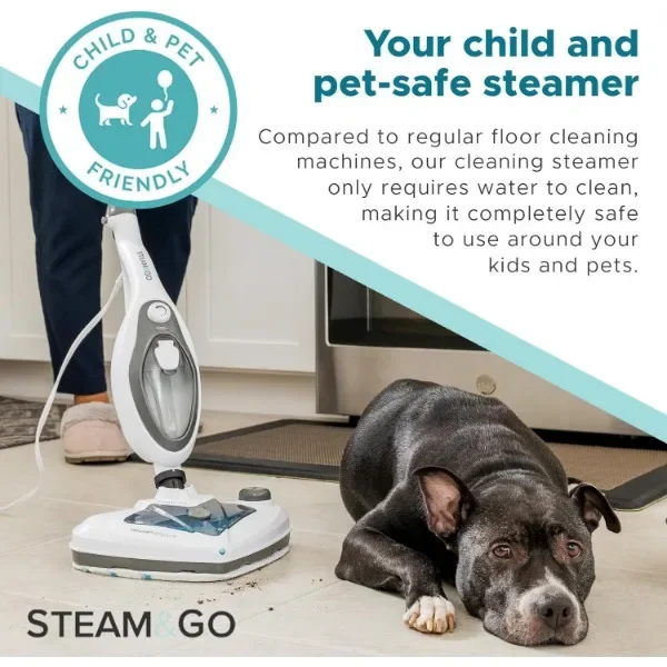 Steam and Go Steam Mop, Floor Steamer, Handheld Steam Cleaner para telha e argamota, Pisos de madeira, Laminado, Vidro, Tecido