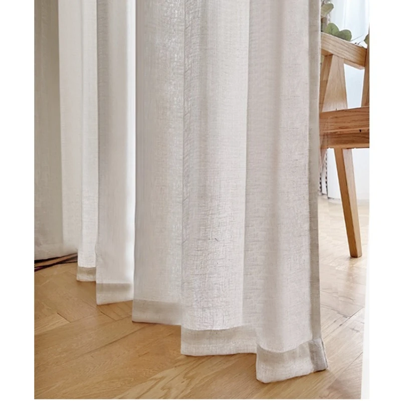 Modern Thick Linen Tulle Window Fashion Simple Sheer Curtains for Living Dining Room Bedroom Decor transparent Window 창문커텐