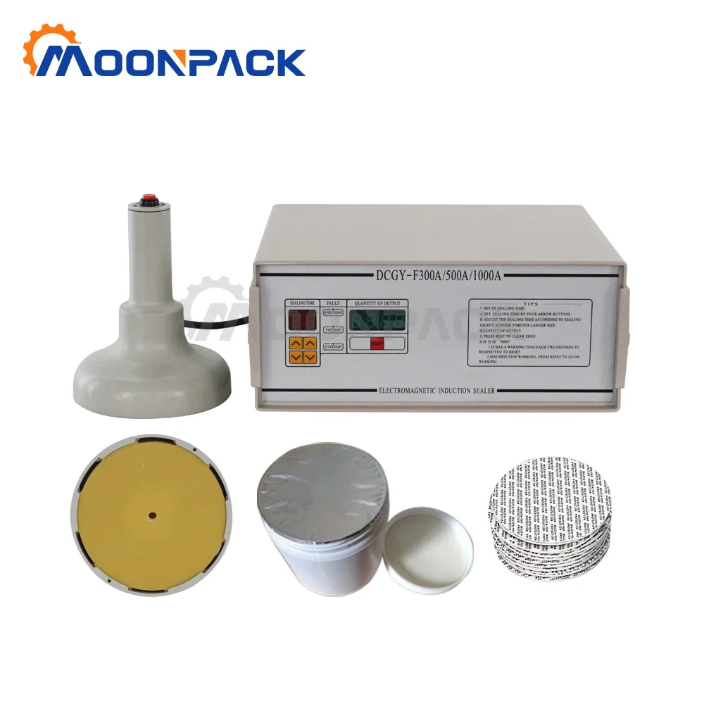 Moonpack DCGY-1000 Portable Heat 70mm 120mm Can Liner Cap Foil Manual Electromagnetic Magnetic Sealer Induction Sealing Machine