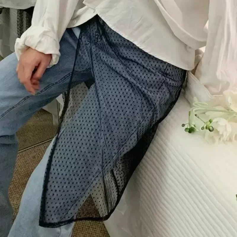 Jupe florale mode coréenne printemps été Version coréenne jupe de gaze superposée en dentelle Unique avec cravate tablier fille épicée Streetwear