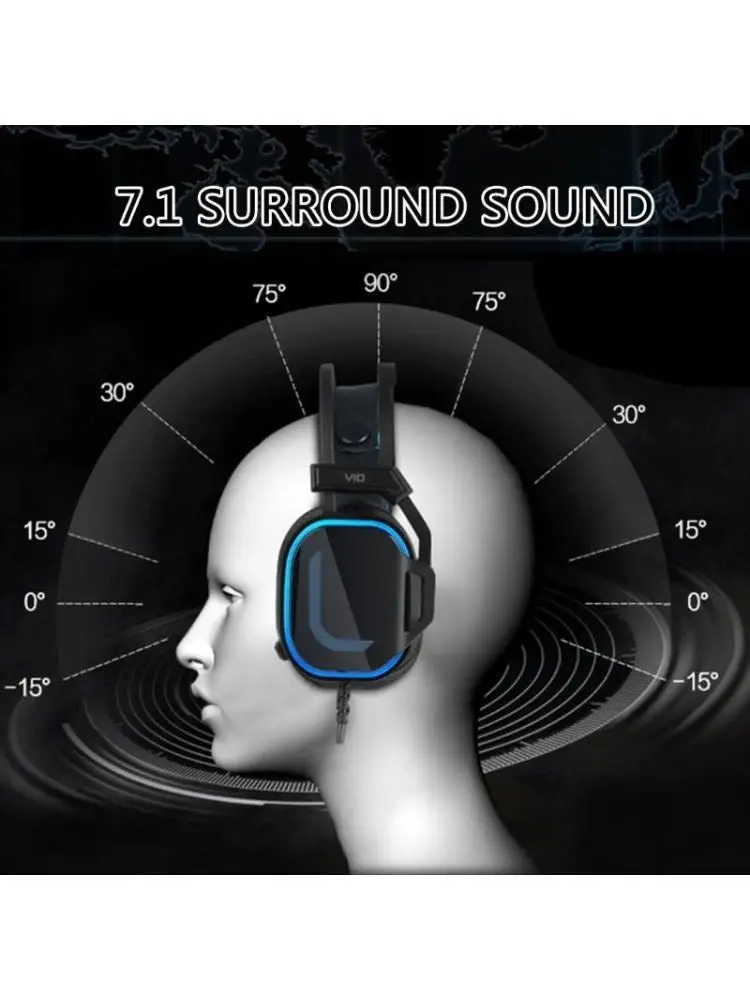 652F Gaming Headsets Corded Over Ear Headphones with 50MM Driver Ergonomic Earphones Protein Leather Earmuffs for PC Game