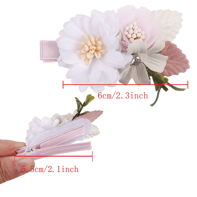 3pcs/set Artificial Flower Hairclip for Baby Handmade Hairpin Little Girl Bride Wedding Party Barrette Princess Hair Accessories