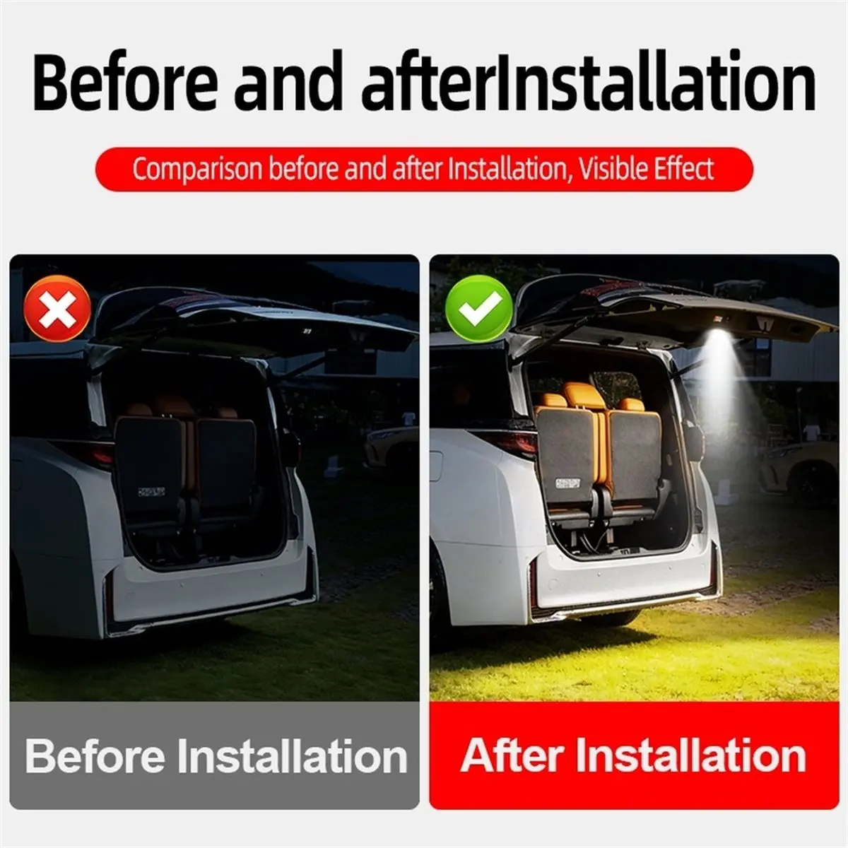 #42T (White)For Toyota Alphard Vellfire 40 23-26 Trunk LED Light,Lights & Lighting Accessories