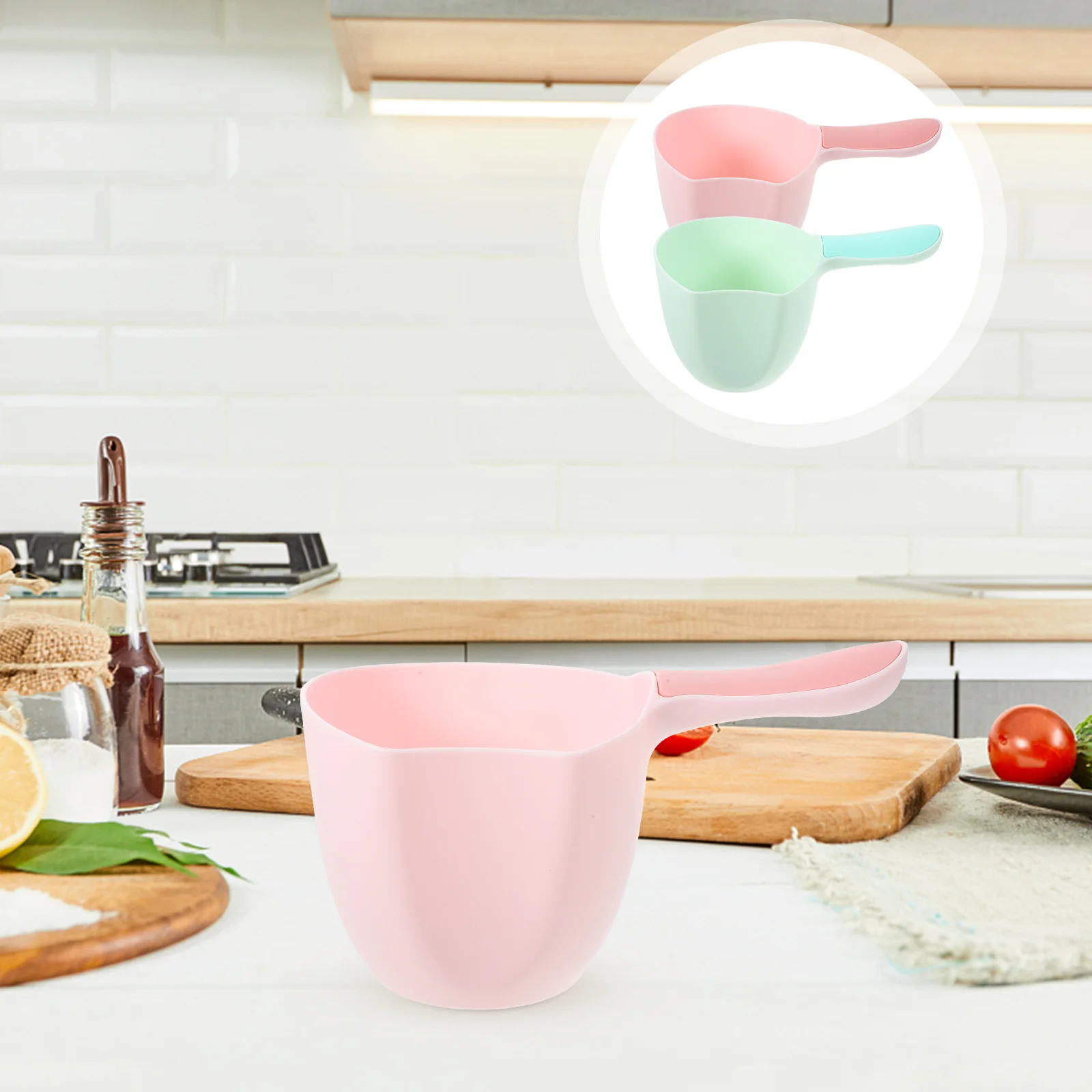 2 Pcs Plant Watering Ladle Dipper for Baby Bathtub Spoon Plastic Handle Ladles Bucket