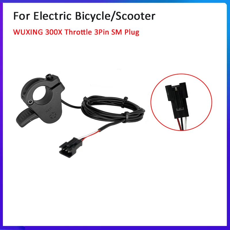 WUXING 300X Thumb Throttle for Electric Bicycle Scooter Ebike Accelerator 24V 36V 48V 72V Right/Left Hand Universal Accessory