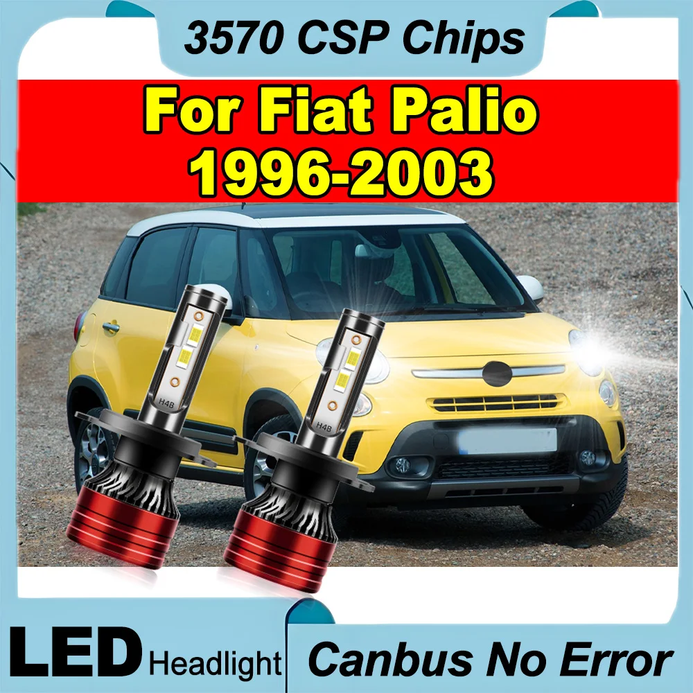 

2 шт. автомобильные лампы дальнего ближнего света H4 3570 CSP чипы Plug and Play 6500K белые супер яркие светодиодные фары 12 В для Fiat Palio 1996-2003