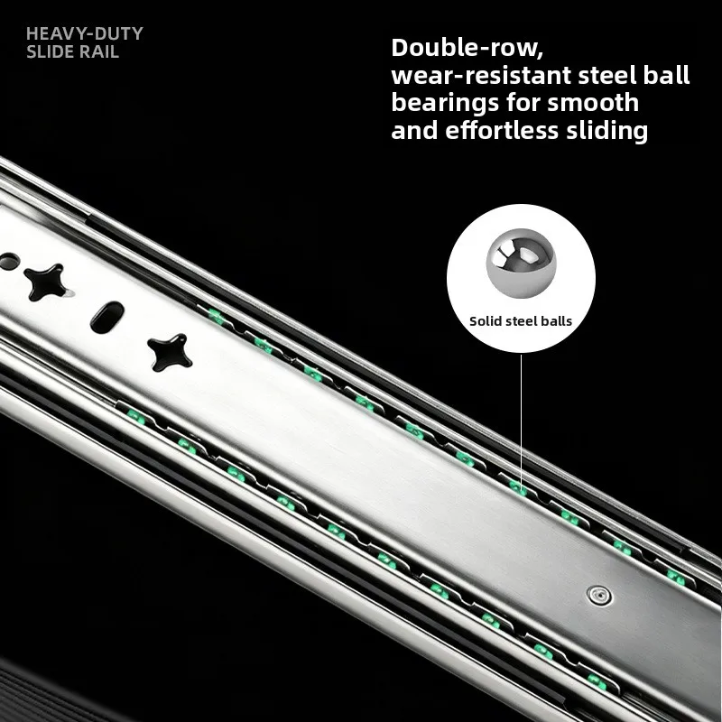 Heavy Duty Mm Side Mount Drawer Slides Lock Three Section Cold Rolled Steel Ball Bearing Rails To Lengths Cabinets Rv