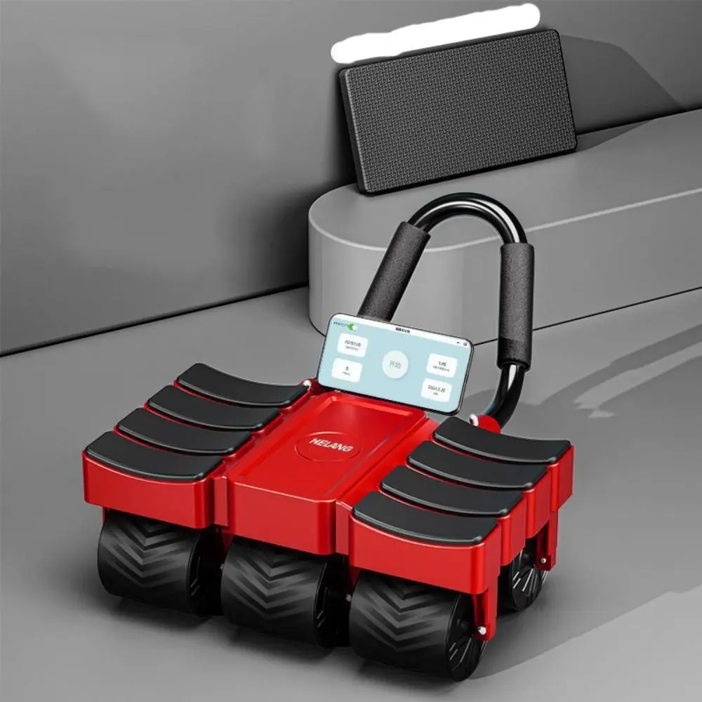 Rodillo de entrenamiento Abdominal de cuatro ruedas, máquina de ejercicio Abdominal antideslizante de rebote automático con almohadilla para arrodillarse eficaz