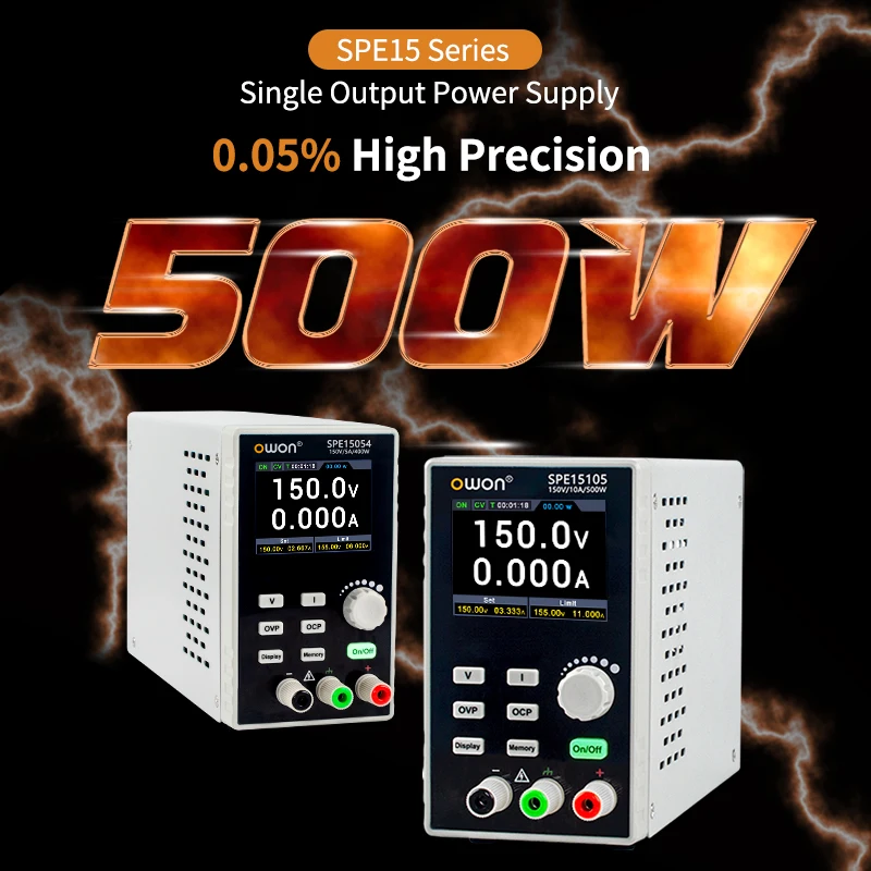 OWON SPE15105 SPE30055 Programmable DC Power Supply 150V 300V 500W Portable Laboratory Power Supply List Waveform Editing Output