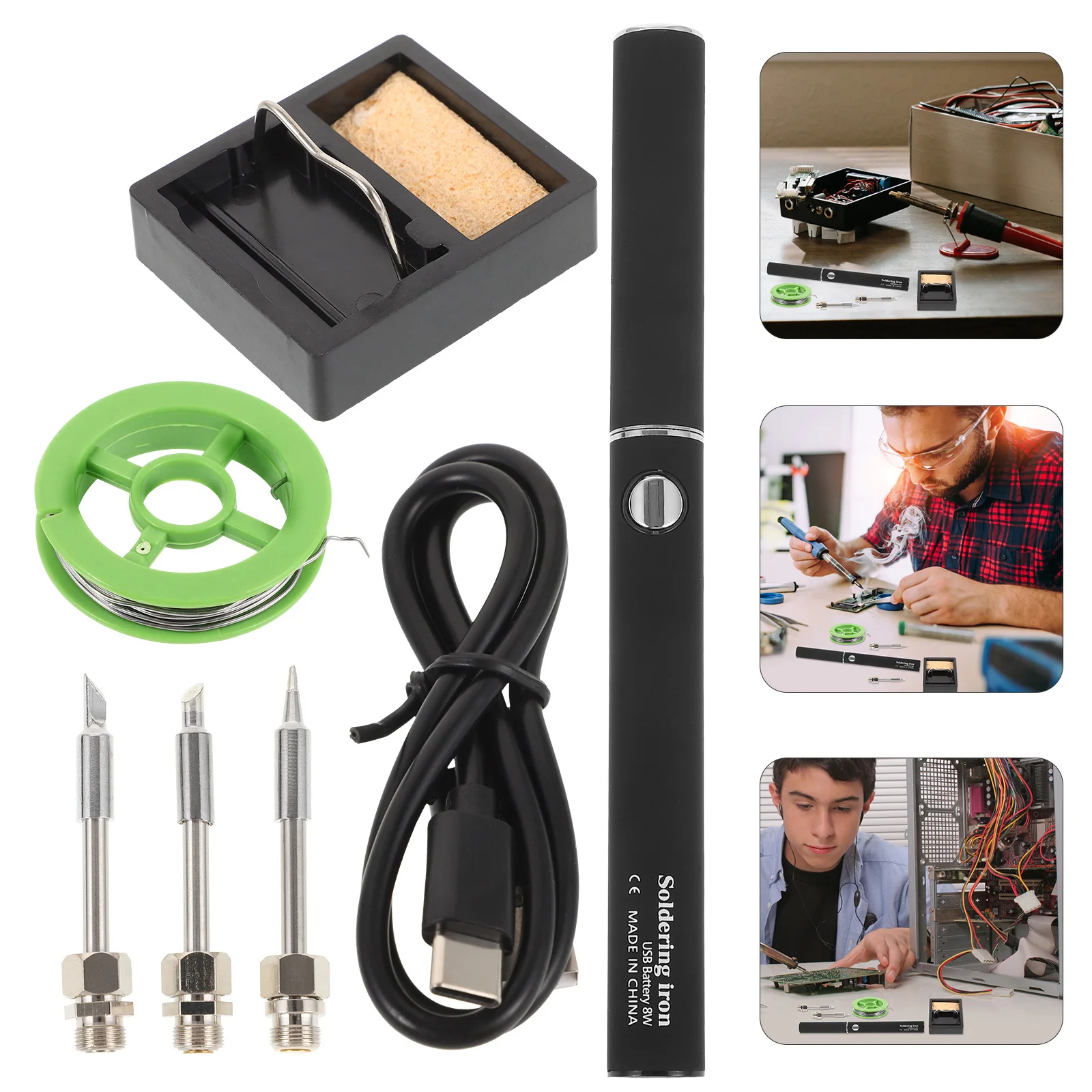 1 مجموعة USB اللاسلكي سبيكة لحام المحمولة اللاسلكية لحام القلم صغيرة خفيفة الوزن قابلة للشحن مجموعة أدوات لحام للإلكترونيات #3