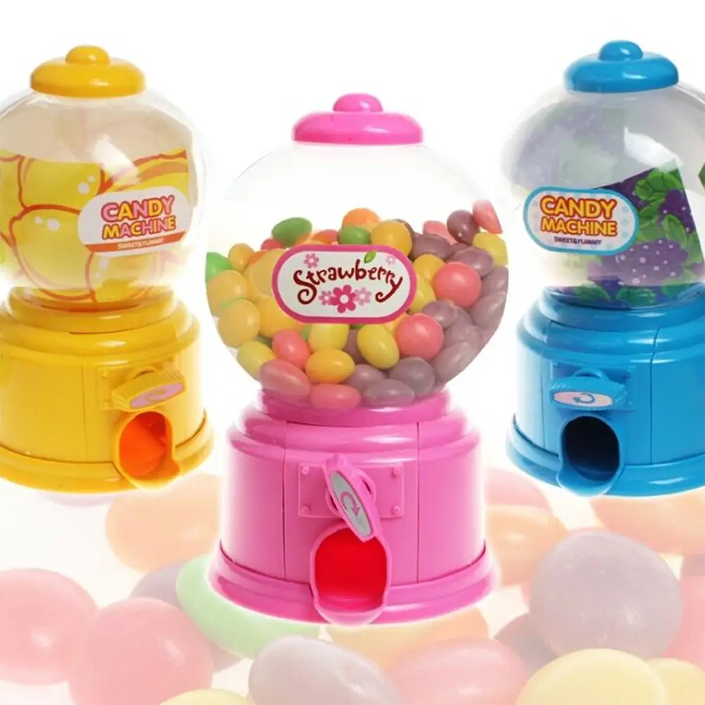 1Pcs Mini Candy Gumball Dispenser Kid Pretend Play Vending Machine Coin Money Saving Box Piggy Bank for Birthday Gift kids Favor