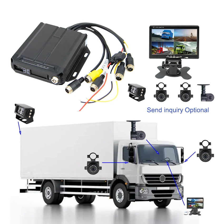 2026 4g 1080p Truck Hd Vehicle Monitoring 4 Channel Dvr Video Recorder H.264 4ch Sd Card Cmsv6 Mobile Dvr