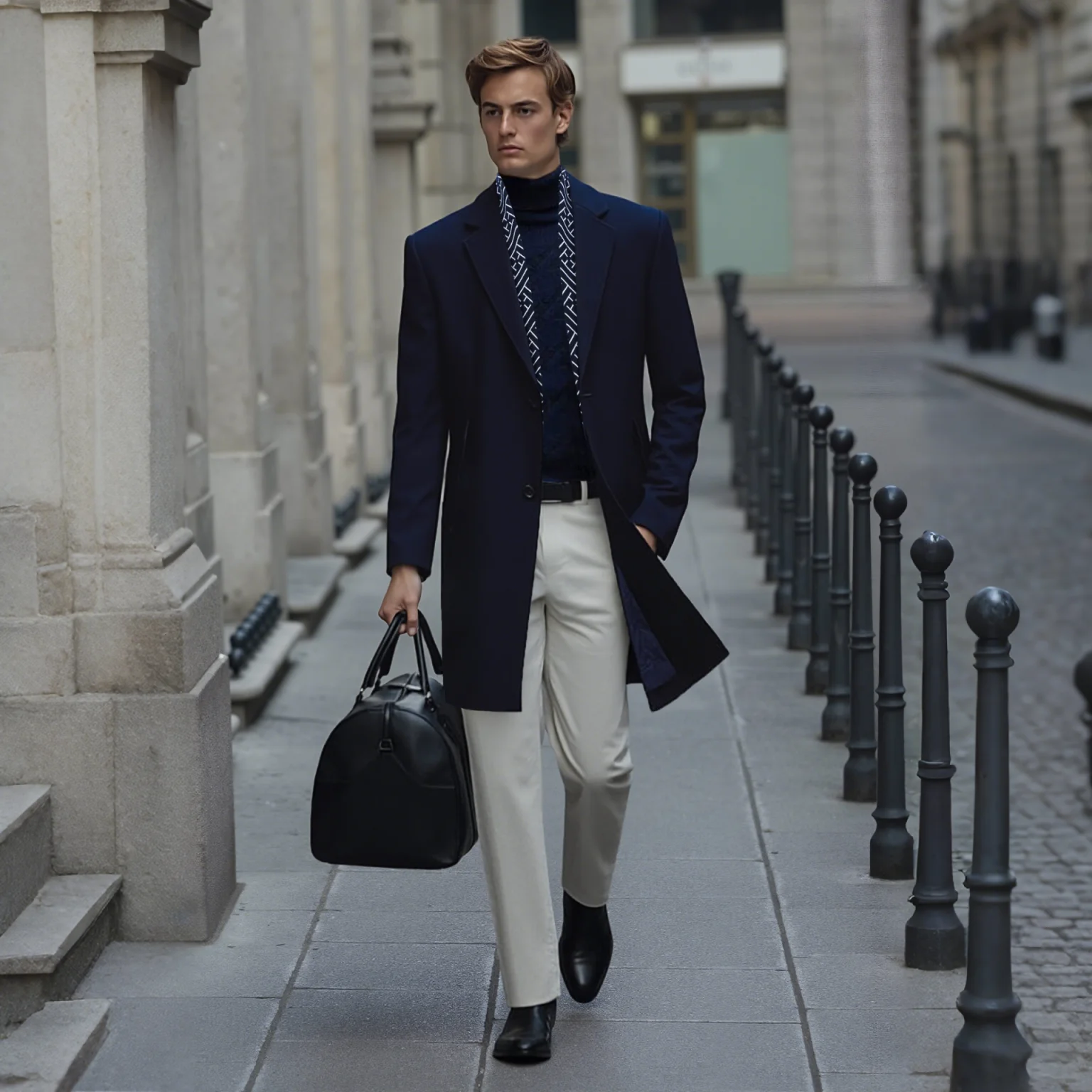 

New High Quality Men Woolen Blends Overcoats Single Breasted Business Casual Trench Trim Fit Coats Man Winter Warm Overcoats