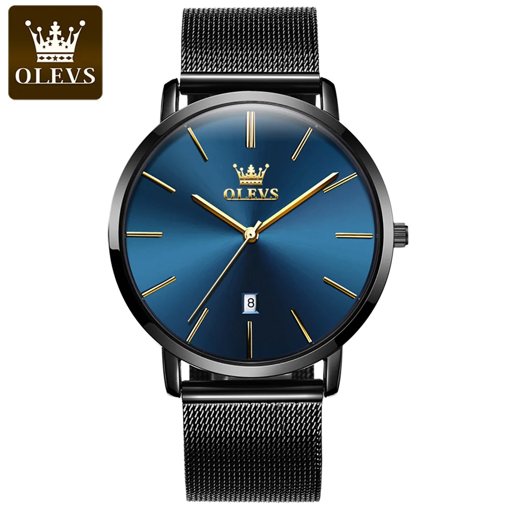 OLEVS 5869 Top Quartz Man Watch Ultra Thin 6.5mm Steel Strap Waterproof Auto Date Men\'s Wristwatch Fashion Elegant Men\'s Watches