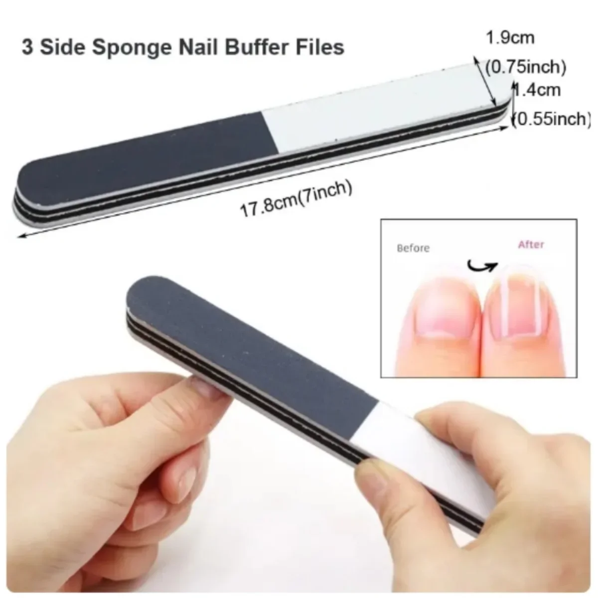 "Juego de limas de uñas 100 \ 180, pulidor de lijado de uñas, limas de manicura profesionales, pinceles de maquillaje y pedicura, kits de extensión de herramientas"