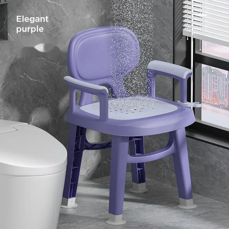 

Home Stable Toilet Bathroom Chairs Anti-slip Back Rest Elderly Bath Chair Disabled Pregnant Women Shower Stool