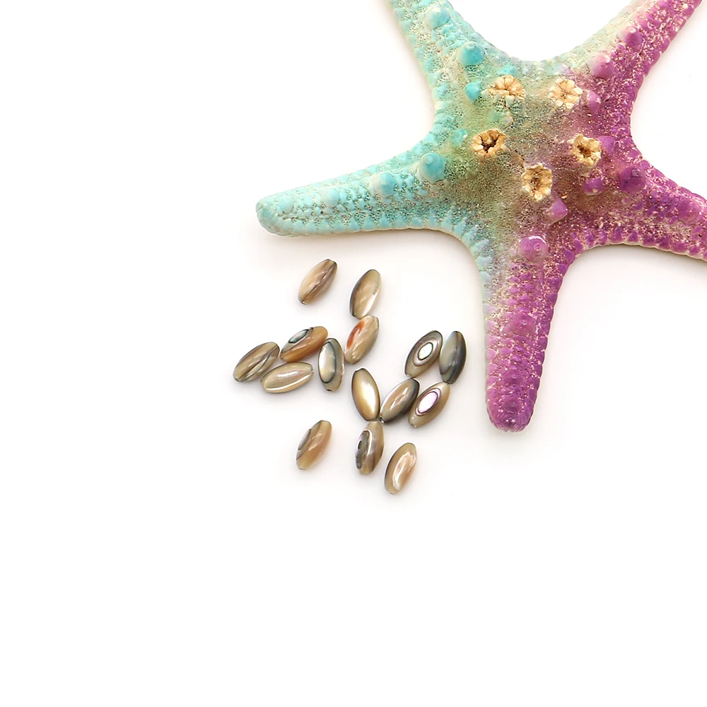 5pcs Natural Abalone Shell Beads Rice Shape 5x10mm Straight Hole Loose Bead DIY Fashion Jewelry Making Necklace Earring Bracelet