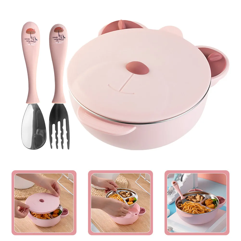 

Набор детских мисок из нержавеющей стали с присоской для прикорма, сохраняющих тепло и холод, контейнеры для еды для малышей и младенцев