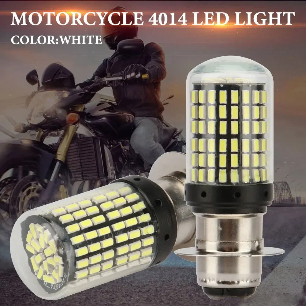1PCS H4 BA20D H6 P15D LED Bulbs 144SMD Motorcycle LED Headlight Bulbs 6000k White High Low Beam DRL Driving lights Fog Lights