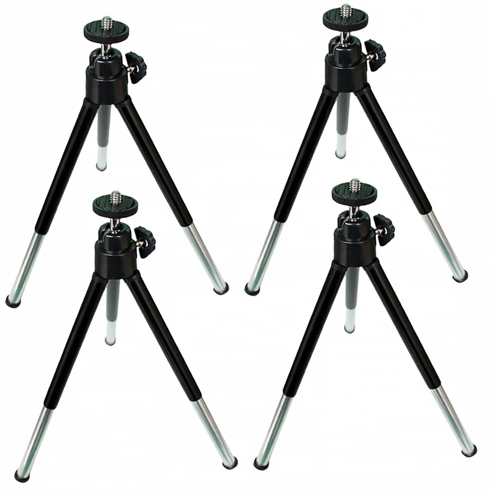 

4Pcs Mobile Broadcast Stand Mini Phone Tripod Black Two-Segment Telescopic Multi-Position Holder Desktop Rack for Mobile
